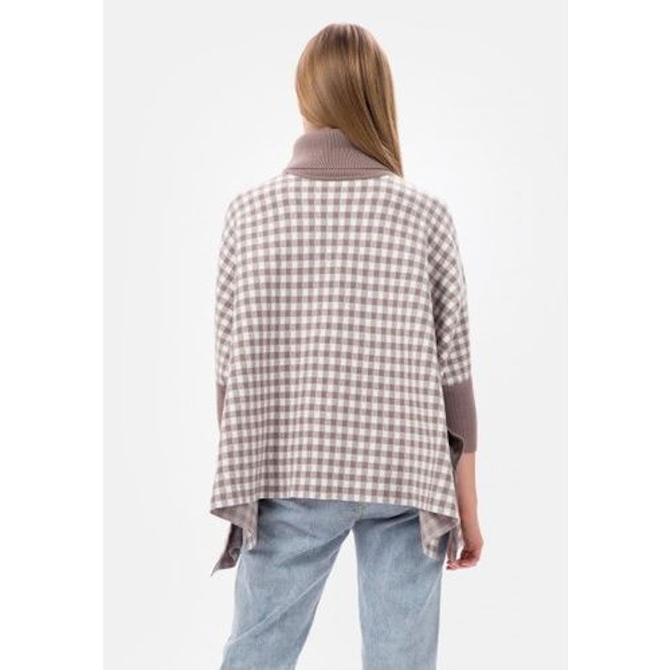 MKY Clothing  Brown Plaid Knit Turtleneck Sweater translation missing: id.activerecord.decorators.item_part_image/alt