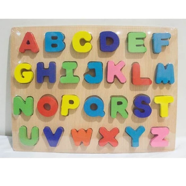Puzzle Kayu Alphabet Huruf Timbul 1