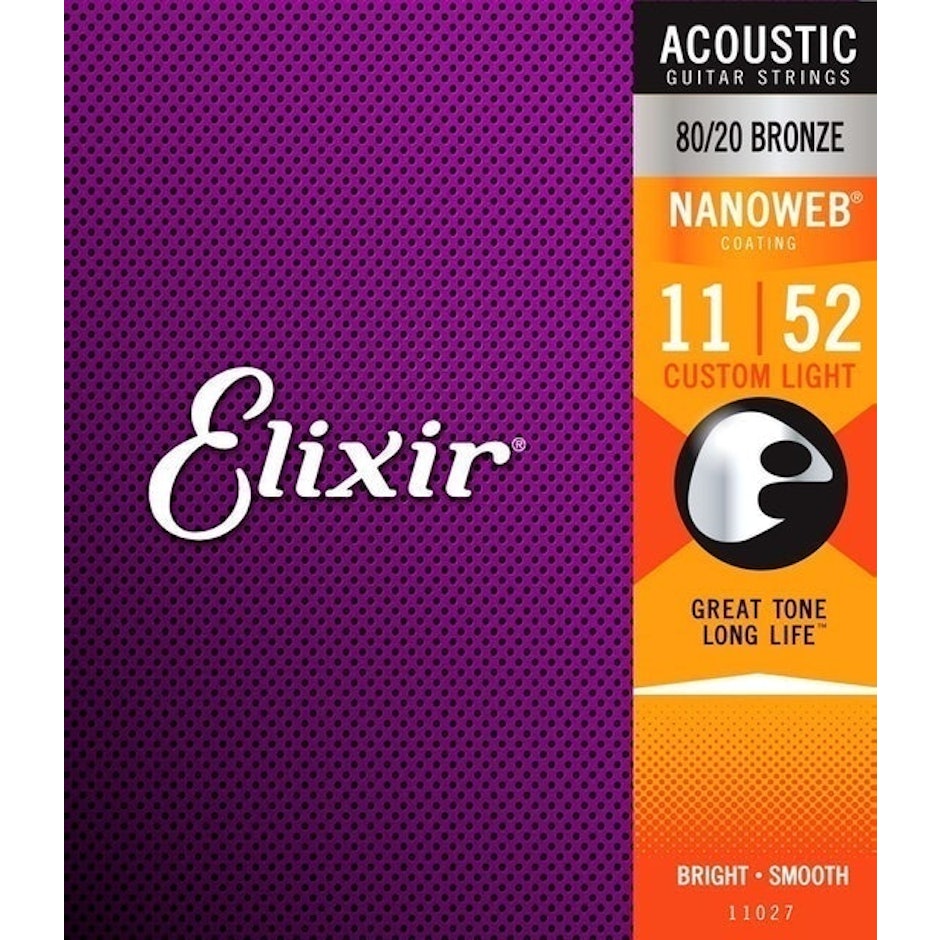 Elixir  Acoustic Guitar Strings 80/20 Bronze Nanoweb Coating translation missing: id.activerecord.decorators.item_part_image/alt