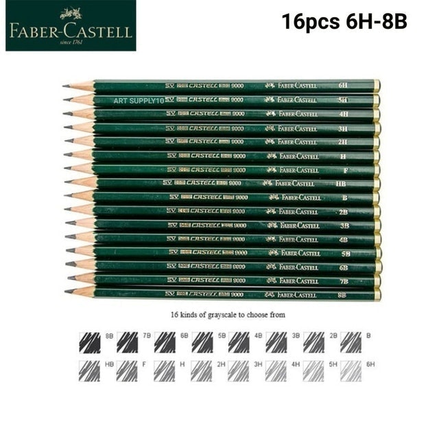 Faber Castell Pensil 9000 16 pcs 6H-8B 1