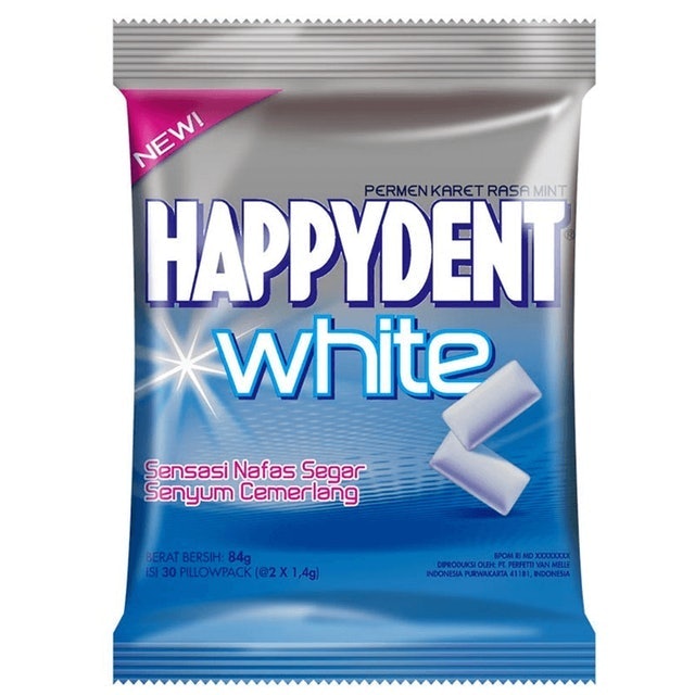 Perfetti Van Melle Happydent White Chewing Gum - Mint  1