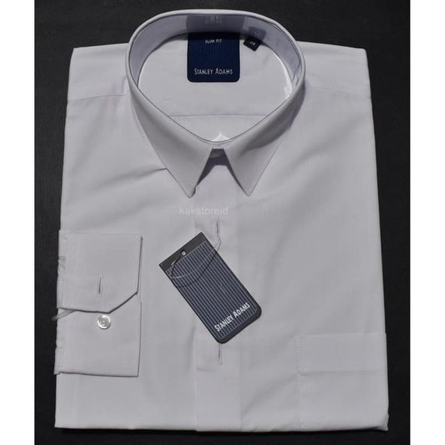 Stanley Adams White Men's Formal Long Sleeve Shirt  1