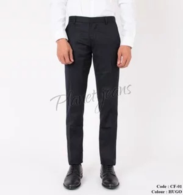 Planet Jeans Celana Bahan Kain Kerja Model Slimfit Pria Hugo Black 1