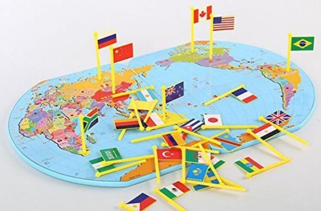 Map of The World National Flag 1