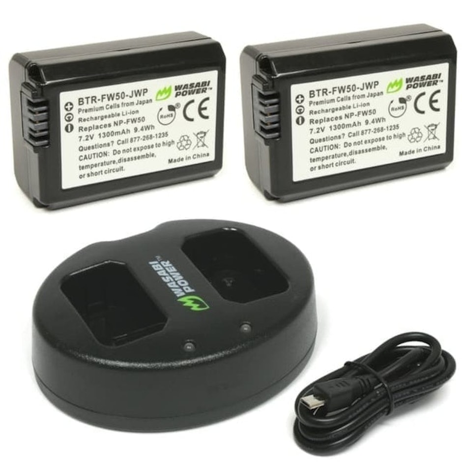 Wasabi Power  Battery (2-Pack) and Dual Charger for Sony  translation missing: id.activerecord.decorators.item_part_image/alt