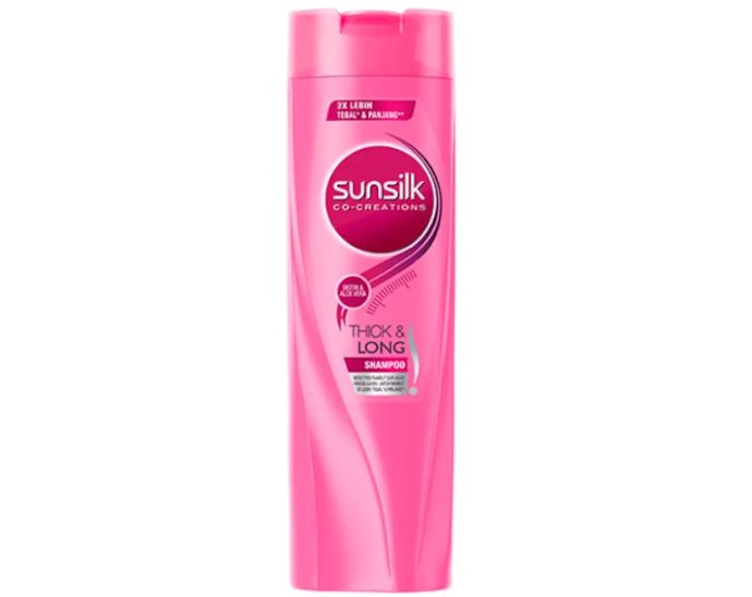 Shampo Sunsilk pink, menjadikan rambut lebih tebal dan panjang
