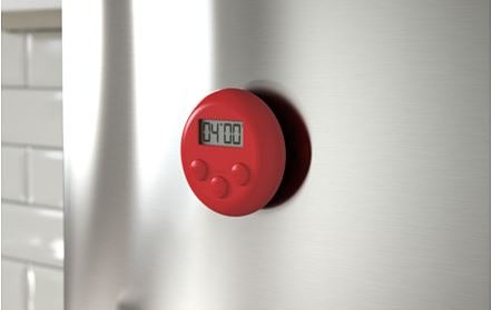 Pertimbangkan magnetic kitchen timer yang tidak makan tempat