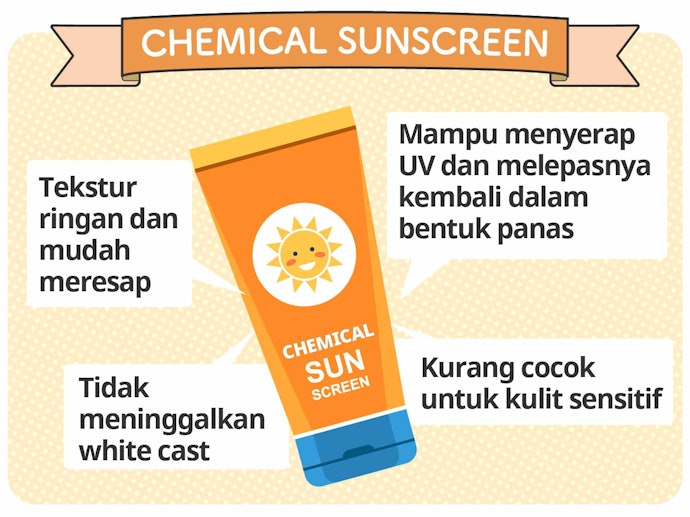Chemical sunscreen: Tidak dianjurkan untuk remaja dengan kulit sensitif