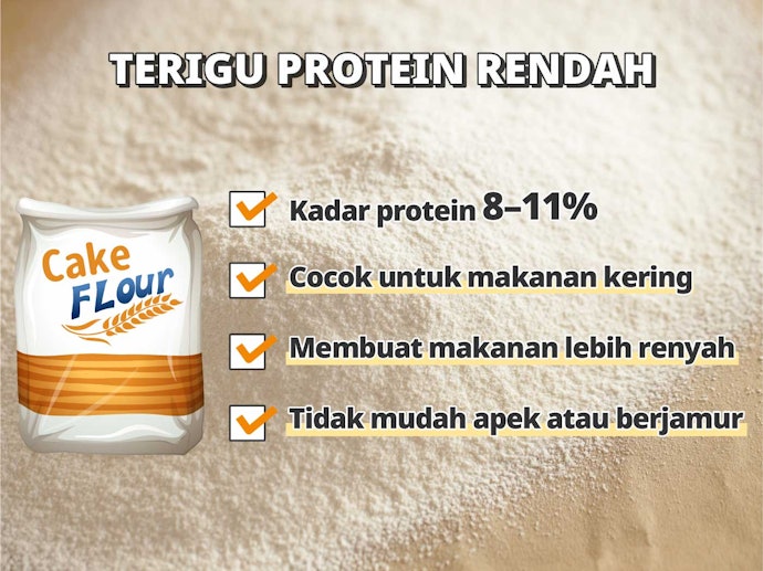  Protein rendah: Menjadikan cookies dan gorengan lebih renyah