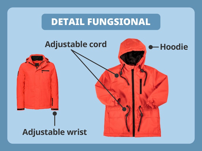 Detail fungsional meningkatkan kenyamanan penggunaan jaket
