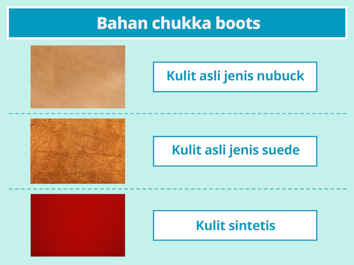 Pilih chukka boots berdasarkan bahannya