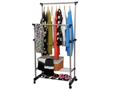 Standing hanger melebar: Cocok untuk pakaian dan handuk