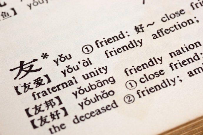 Cek bahasa terjemahannya, serta ketersediaan Hanzi dan Pinyin