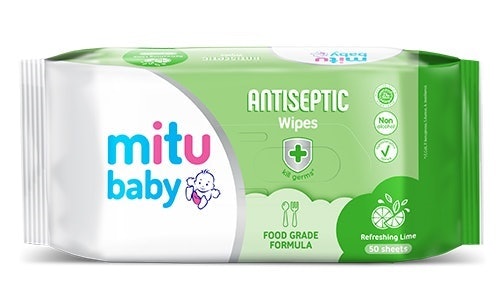Perlindungan Kuman, tisu basah antiseptik untuk mensterilkan peralatan anak