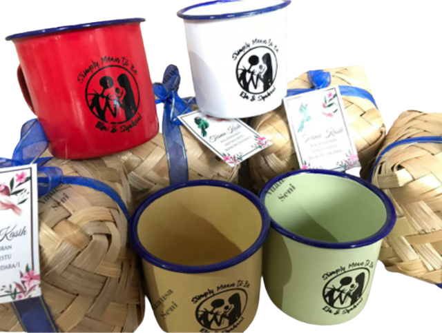 Souvenir Gelas Pernikahan Enamel Cangkir 1