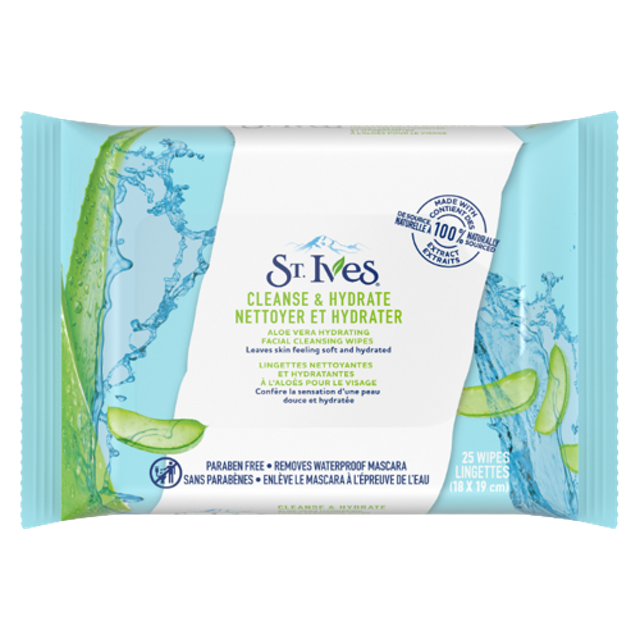St Ives  Cleanse & Hydrate Aloe Vera Facial Wipes 1