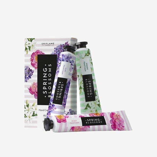 Oriflame  Spring Blossoms Hand Cream Trio Peony Lilac Jasmine  1