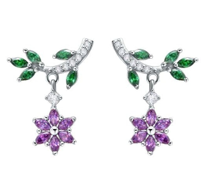 Sandra Dewi Gold Earring Flower Garden Collections Violet Series 1