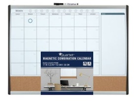 Quartet Magnetic Combination Calendar Black & Silver Frame 17 in x 23 in 1