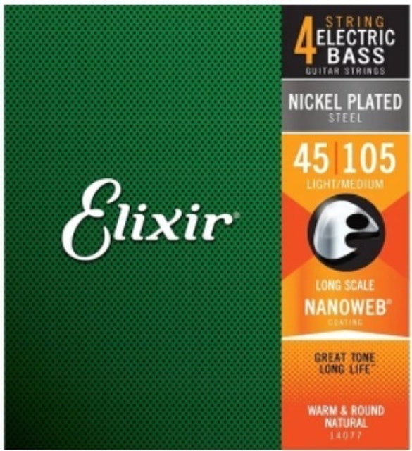 Elixir Electric Bass Nickel Plated Steel with Nanoweb Coating 1