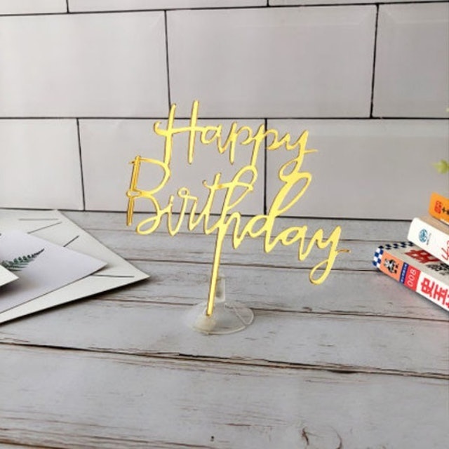 MYSTYLE Cake Topper Acrylic Happy Birthday 1