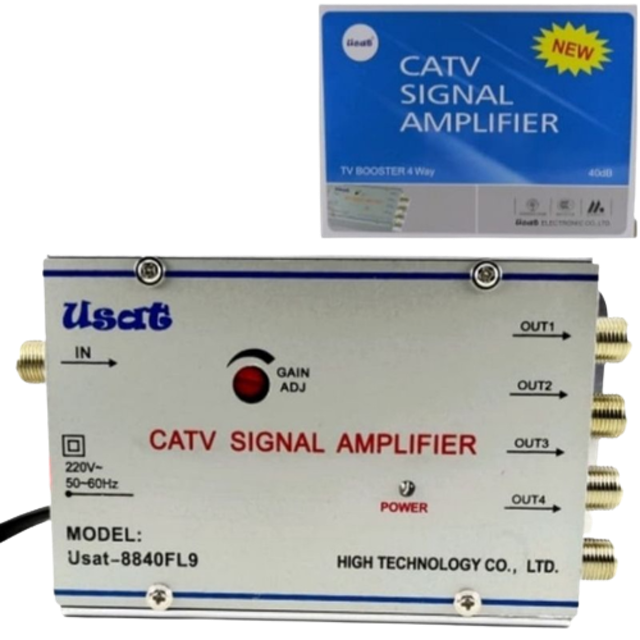 USAT CATV Signal Amplifier Booster 4 Way 40db 1