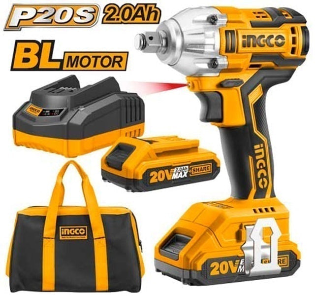 INGCO  MESIN BUKA BAUT CORDLESS 20V (2B&1C) 1