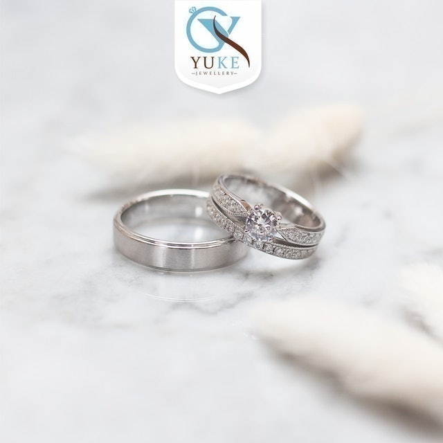 Yuke Jewelry Cincin Silver/Perak Full Ring Zircon Stone 1
