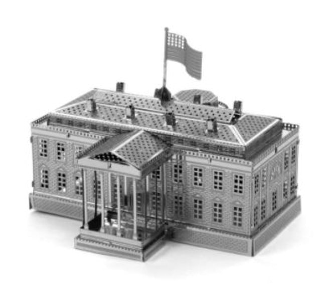 3D Metal Puzzle White House Gold 1