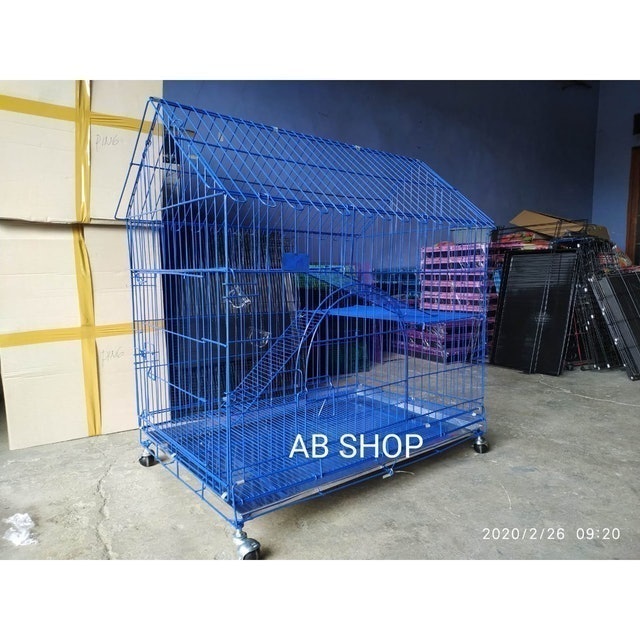 Kandang Anjing Tingkat Beroda Model Rumah 1