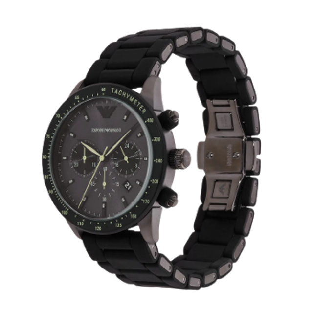 Emporio Armani Chronograph Gunmetal Stainless Steel Watch  1