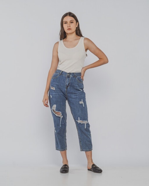 This Is April Monty Ripped Mom Jeans Denim 1