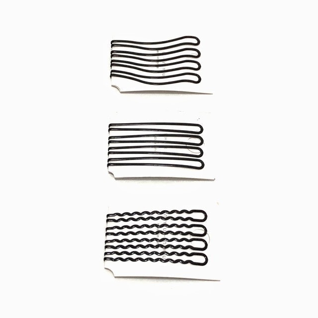 Black Plastic Bobby Pin Set 1