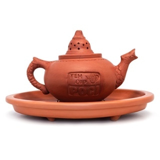 Gunung Slamat Set Poci Teh Tanah Liat Tipe Borobudur 1