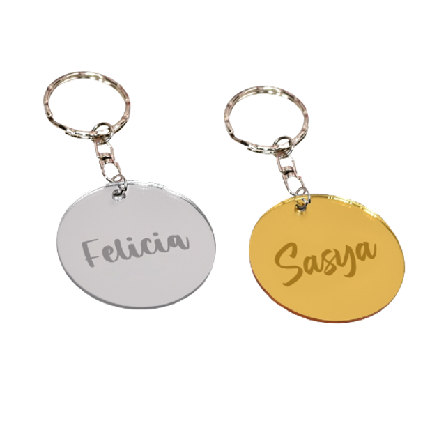 Gantungan Kunci Akrilik Mirror Bulat 1