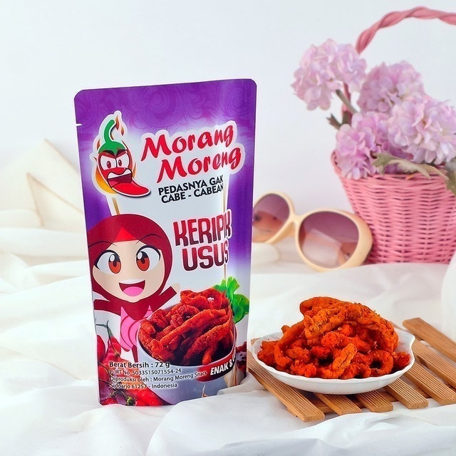 Morang Moreng Keripik Usus Pedas  1