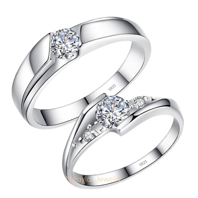Nikayla Jewelry Cincin Perak Couple Murni Original Bersertifikat 1