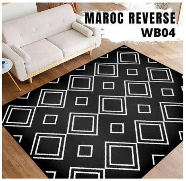 Maroc Karpet Lantai Full Black 1