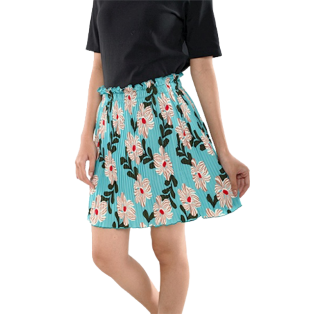 Devago Rok Pendek Wanita Motif Bunga Cinta  1