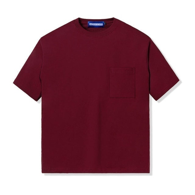 Tenue de Attire Everyday Basic Pocket Tees Burgundy 1