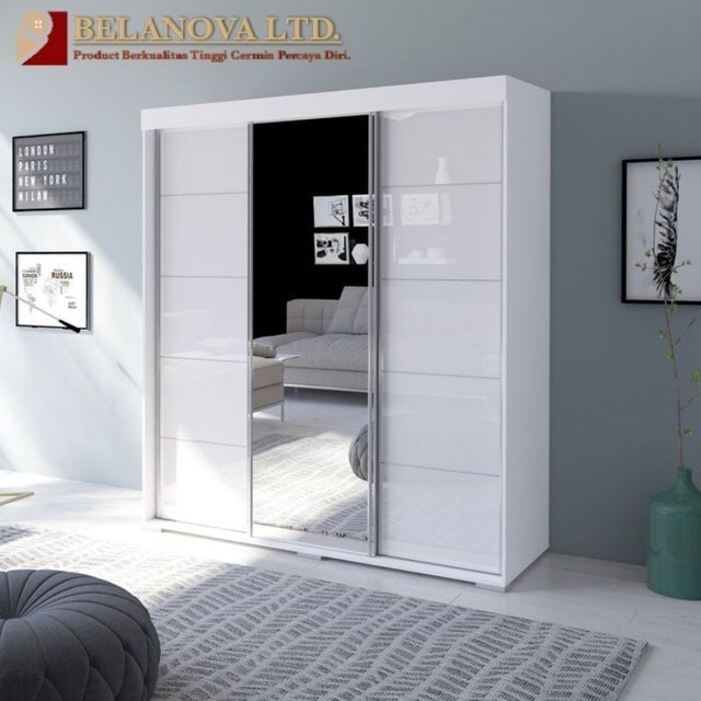 Belanova  Lemari Pakaian 3 Pintu Sliding Neillsville Series 1