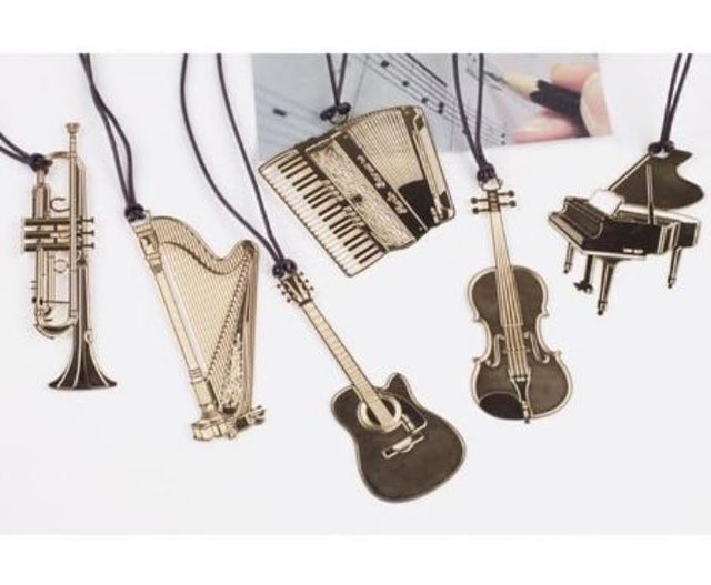 Musical Golden Metal Bookmark 1