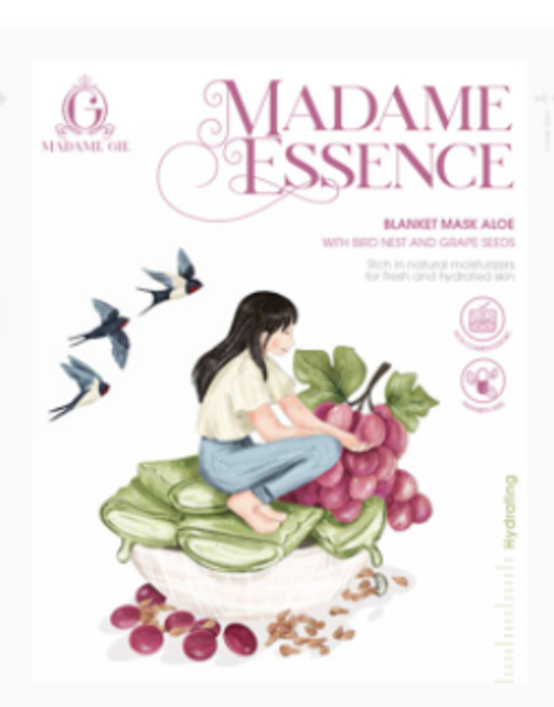 Madame Gie  Madame Essence Blanket Mask Aloe with Bird Nest and Grapseeds 1