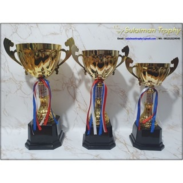 Sulaiman Trophy Piala Trophy Cup Logam Kuningan Metal Set 1