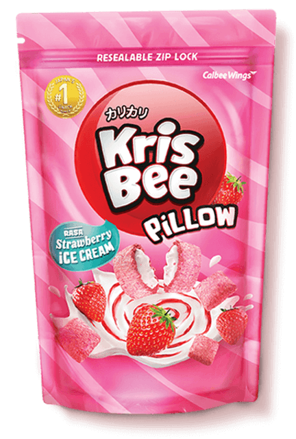 Calbee Wings Krisbee Pillow Strawberry Ice Cream 1