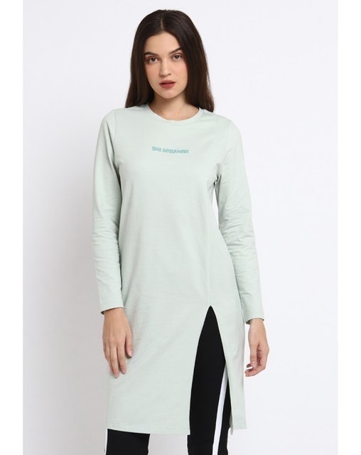 Osella  Baju Perempuan Tunic Hijau Polos 1