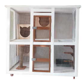 Kandang Kucing Kayu Tingkat Dua 1