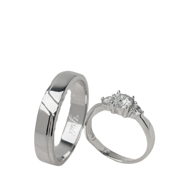 Aulia Jewelry Cincin Nikah Free Ukir Bahan Perak Silver 1
