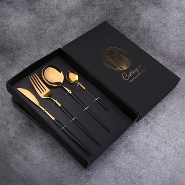 Gold Colour Cutlery Set 4 in 1 1