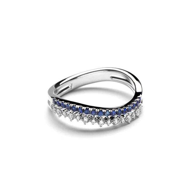 Lino and Sons Waverly Diamond Ring With Blue Sapphire 1